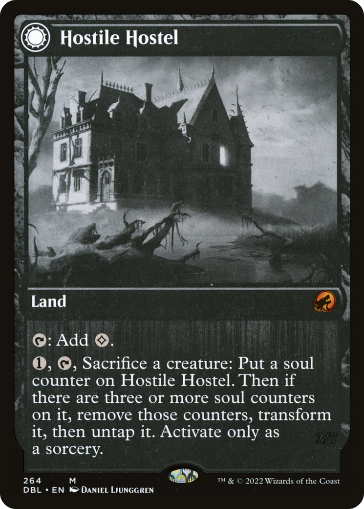 Hostile Hostel // Creeping Inn (DBL-264) [Innistrad: Double Feature] Foil MTG Single Wizards of the Coast