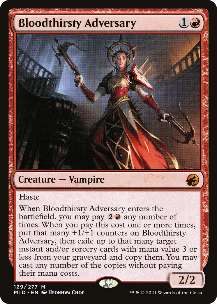 Bloodthirsty Adversary (MID-129) [Innistrad: Midnight Hunt] Foil MTG Single Wizards of the Coast