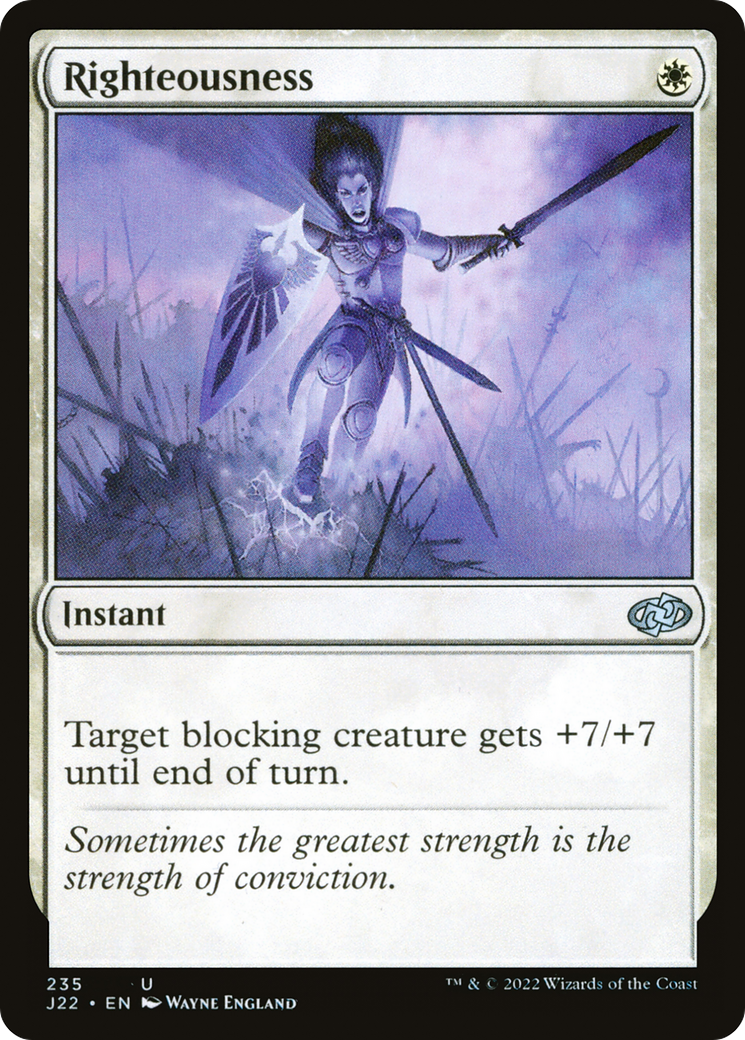 Righteousness (J22-235) [Jumpstart 2022] MTG Single Wizards of the Coast