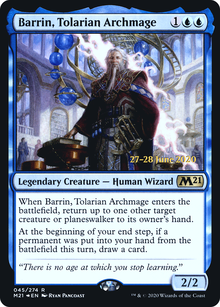 Barrin, Tolarian Archmage (PRE-045) [Core Set 2021 Promos] Foil MTG Single Wizards of the Coast