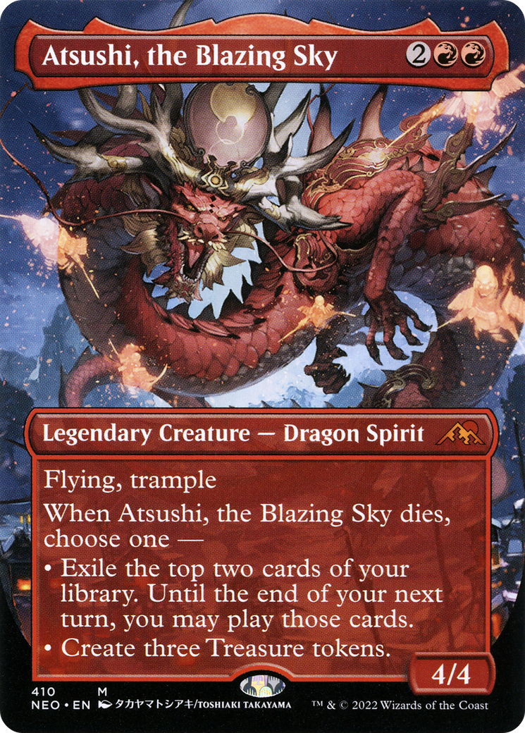 Atsushi, the Blazing Sky (NEO-410) [Kamigawa: Neon Dynasty] (Borderless) MTG Single Wizards of the Coast