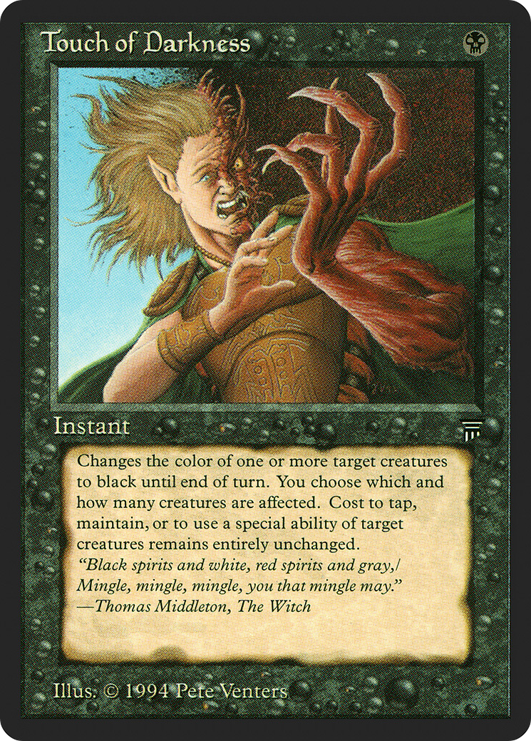 Touch of Darkness (LEG-) [Oldschool] Legends MTG Single Wizards of the Coast