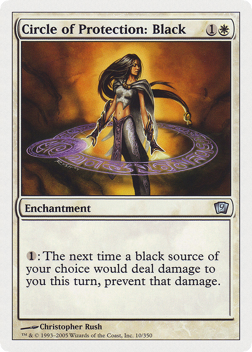 Circle of Protection: Black (9ED-010) [9th Edition] Foil MTG Single Wizards of the Coast
