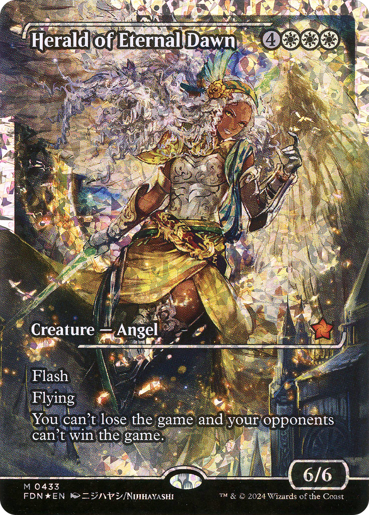 Herald of Eternal Dawn (Fracture Foil) (FDN-433) [Foundations] (Showcase) Foil MTG Single Wizards of the Coast