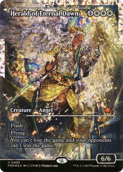 Herald of Eternal Dawn (Fracture Foil) (FDN-433) [Foundations] (Showcase) Foil MTG Single Wizards of the Coast