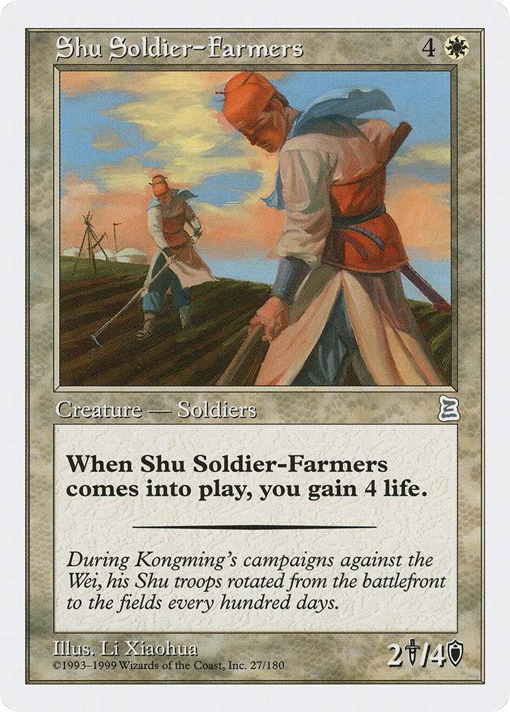 Shu Soldier-Farmers (PTK-027) [Oldschool] Portal Three Kingdoms MTG Single Wizards of the Coast