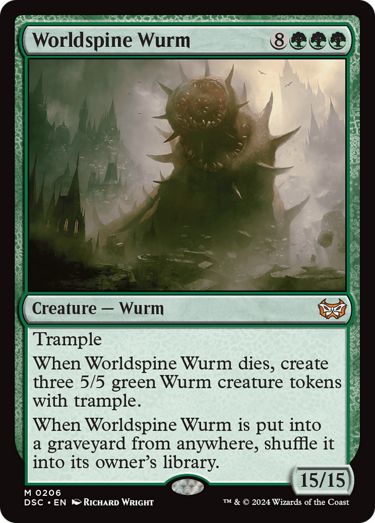 Worldspine Wurm (DSC-206) [Duskmourn: House of Horror Commander] MTG Single Wizards of the Coast