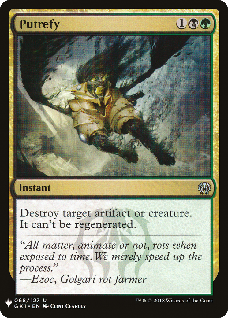 Putrefy (LIST-GK1-68) [Mystery Booster] The List MTG Single Wizards of the Coast