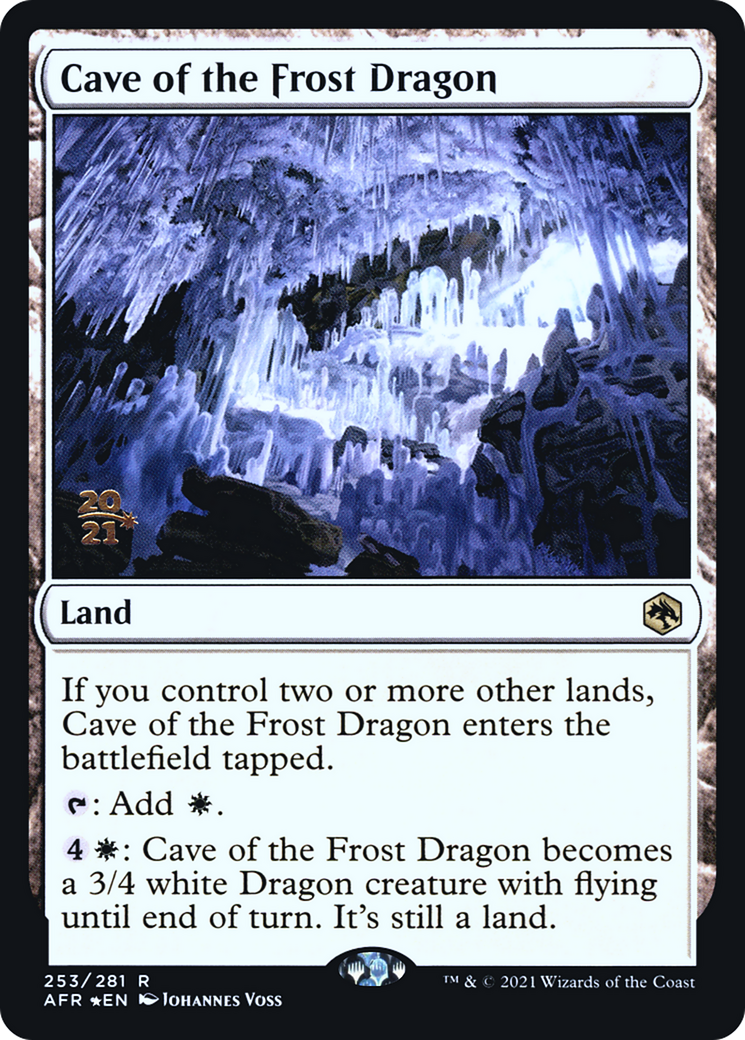 Cave of the Frost Dragon (PRE-253) [Adventures in the Forgotten Realms Promos] Foil MTG Single Wizards of the Coast
