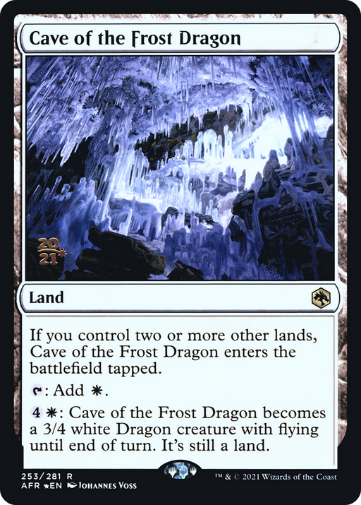 Cave of the Frost Dragon (PRE-253) [Adventures in the Forgotten Realms Promos] Foil MTG Single Wizards of the Coast