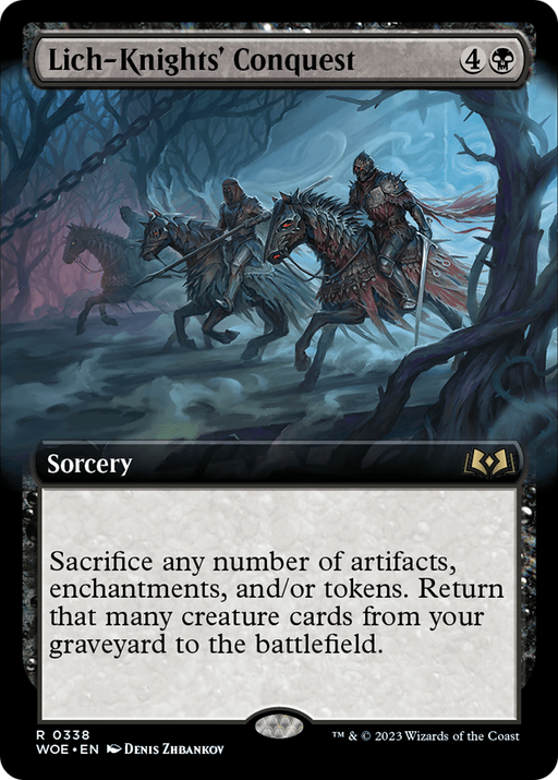 Lich-Knights' Conquest (WOE-338) [Wilds of Eldraine] (Extended Art) MTG Single Wizards of the Coast