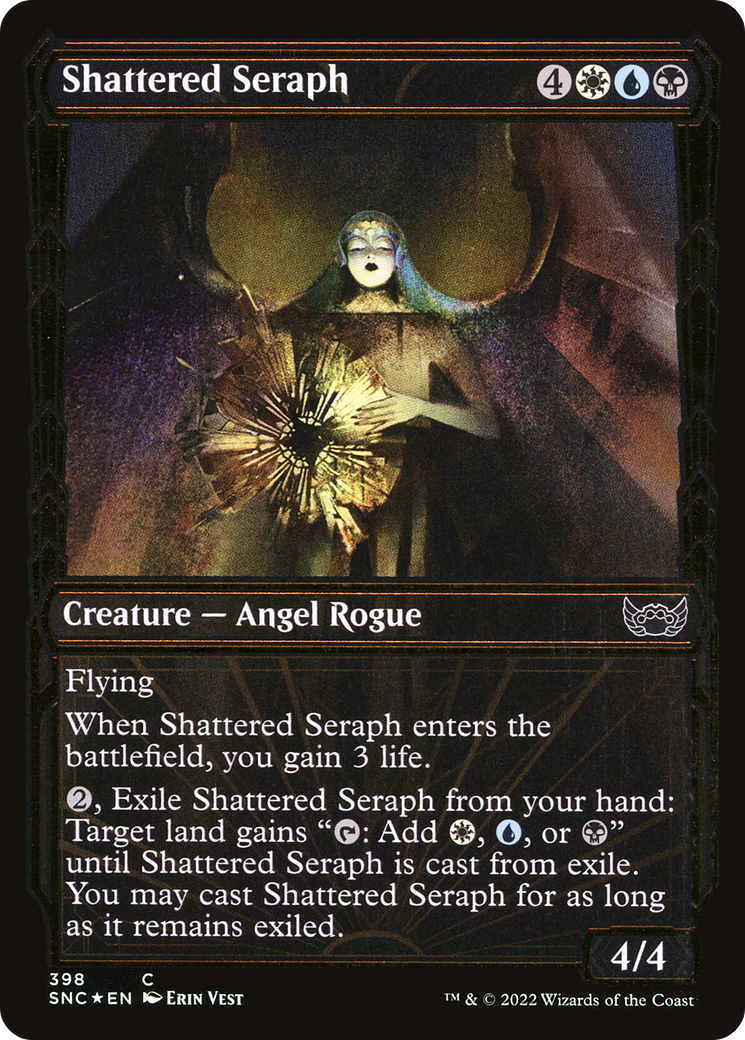 Shattered Seraph (Gilded Foil) (SNC-398) [Streets of New Capenna] (Showcase) Foil MTG Single Wizards of the Coast
