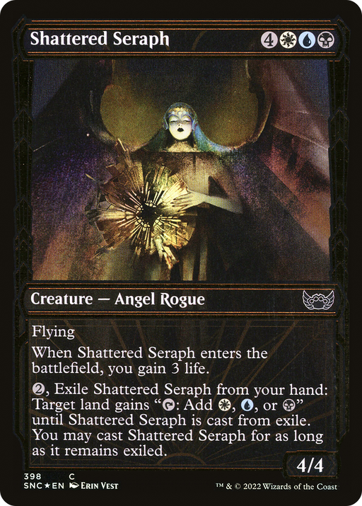 Shattered Seraph (Gilded Foil) (SNC-398) [Streets of New Capenna] (Showcase) Foil MTG Single Wizards of the Coast
