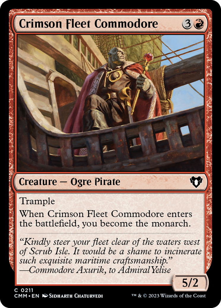 Crimson Fleet Commodore (CMM-211) [Commander Masters] Foil MTG Single Wizards of the Coast