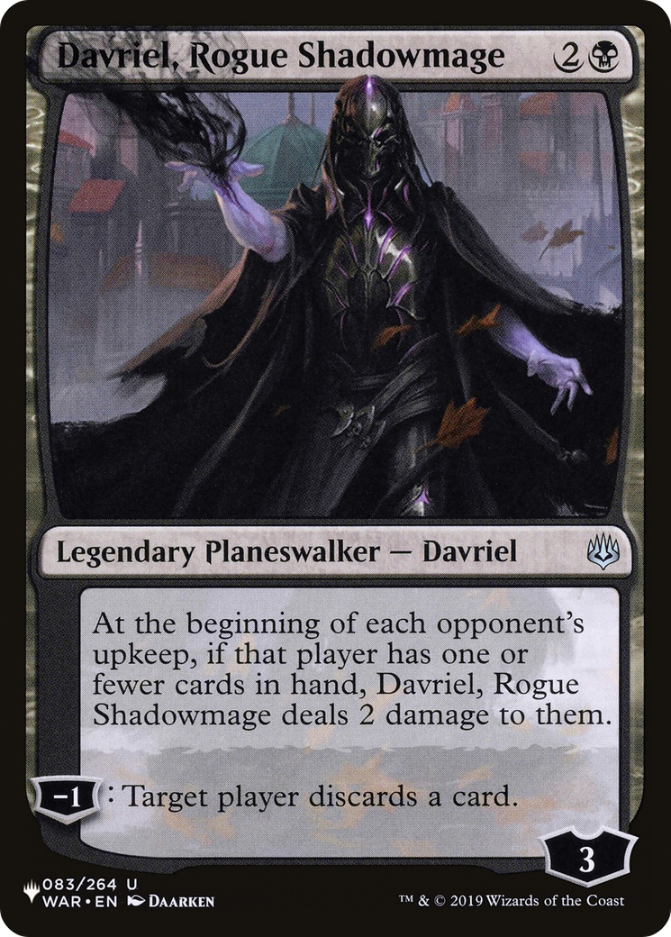 Davriel, Rogue Shadowmage (LIST-WAR-83) [Mystery Booster] The List MTG Single Wizards of the Coast