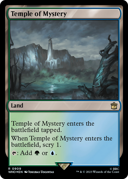Temple of Mystery (Surge Foil) (WHO-909) [Doctor Who] Foil MTG Single Wizards of the Coast