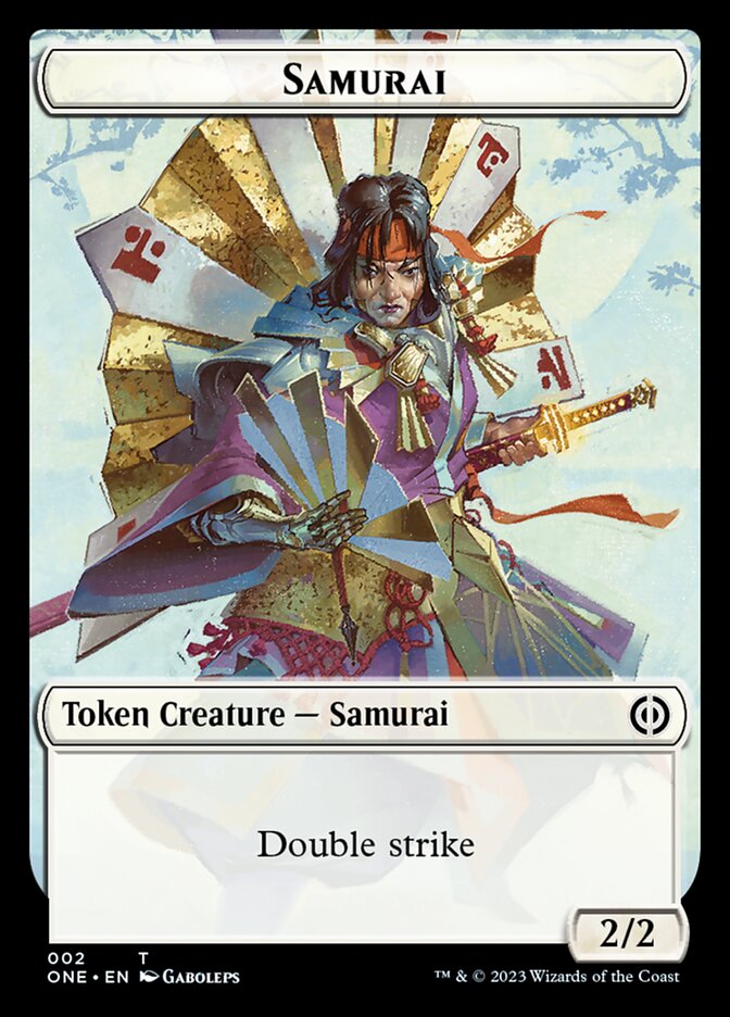 Rebel // Samurai Double-Sided Token [Phyrexia: All Will Be One Tokens] MTG Single Magic: The Gathering   