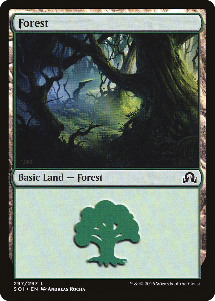 Forest (297) (SOI-297) [Shadows over Innistrad] Foil MTG Single Wizards of the Coast