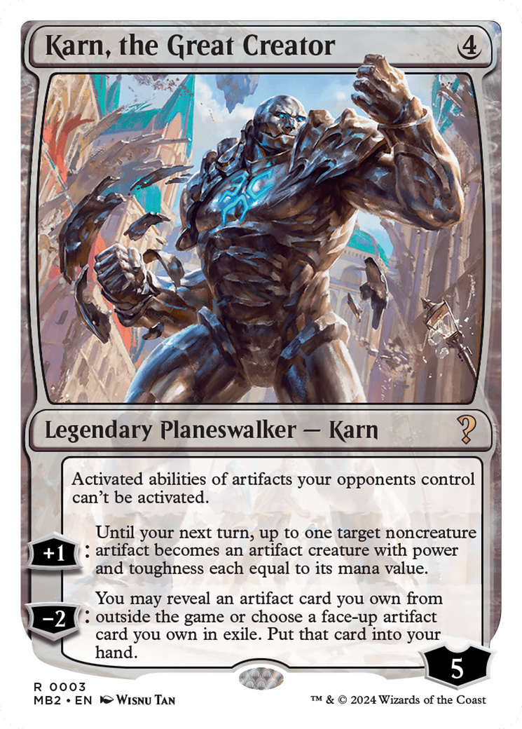 Karn, the Great Creator (White Border) (MB2-003) [Mystery Booster] Mystery Booster 2 MTG Single Wizards of the Coast