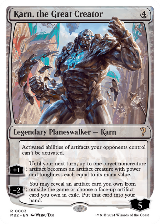 Karn, the Great Creator (White Border) (MB2-003) [Mystery Booster] Mystery Booster 2 MTG Single Wizards of the Coast