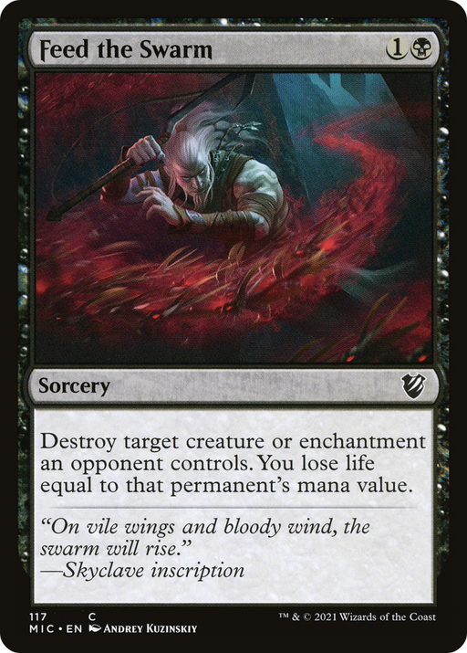 Feed the Swarm (MIC-117) [Midnight Hunt Commander] MTG Single Wizards of the Coast
