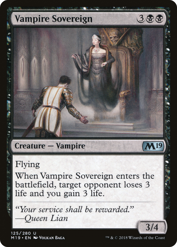 Vampire Sovereign (M19-125) [Core Set 2019] Foil MTG Single Wizards of the Coast