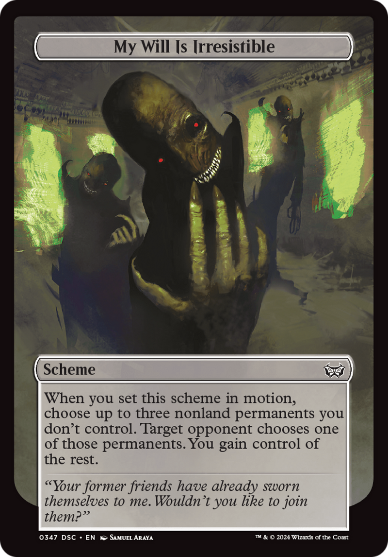 My Will Is Irresistible (Full Art) (A:DSC-347) [Duskmourn: House of Horror Commander] MTG Single Wizards of the Coast