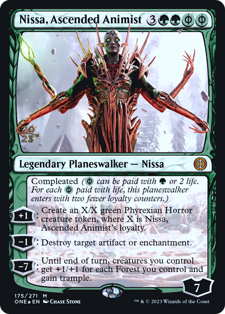 Nissa, Ascended Animist (PRE-175) [Phyrexia: All Will Be One Promos] Foil MTG Single Wizards of the Coast