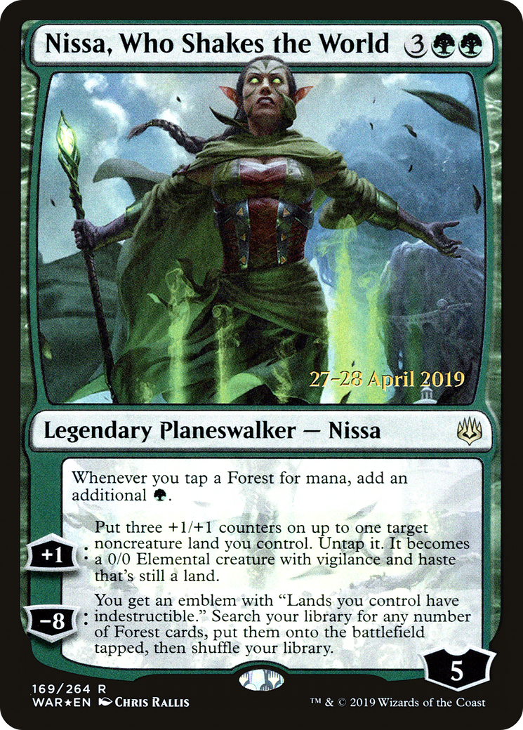 Nissa, Who Shakes the World (PRE-169) [War of the Spark Promos] Foil MTG Single Wizards of the Coast