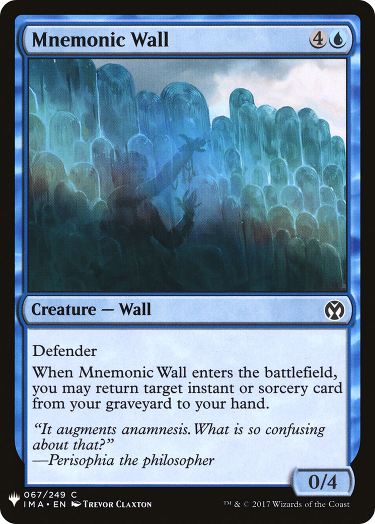Mnemonic Wall (LIST-IMA-67) [Mystery Booster] The List MTG Single Wizards of the Coast