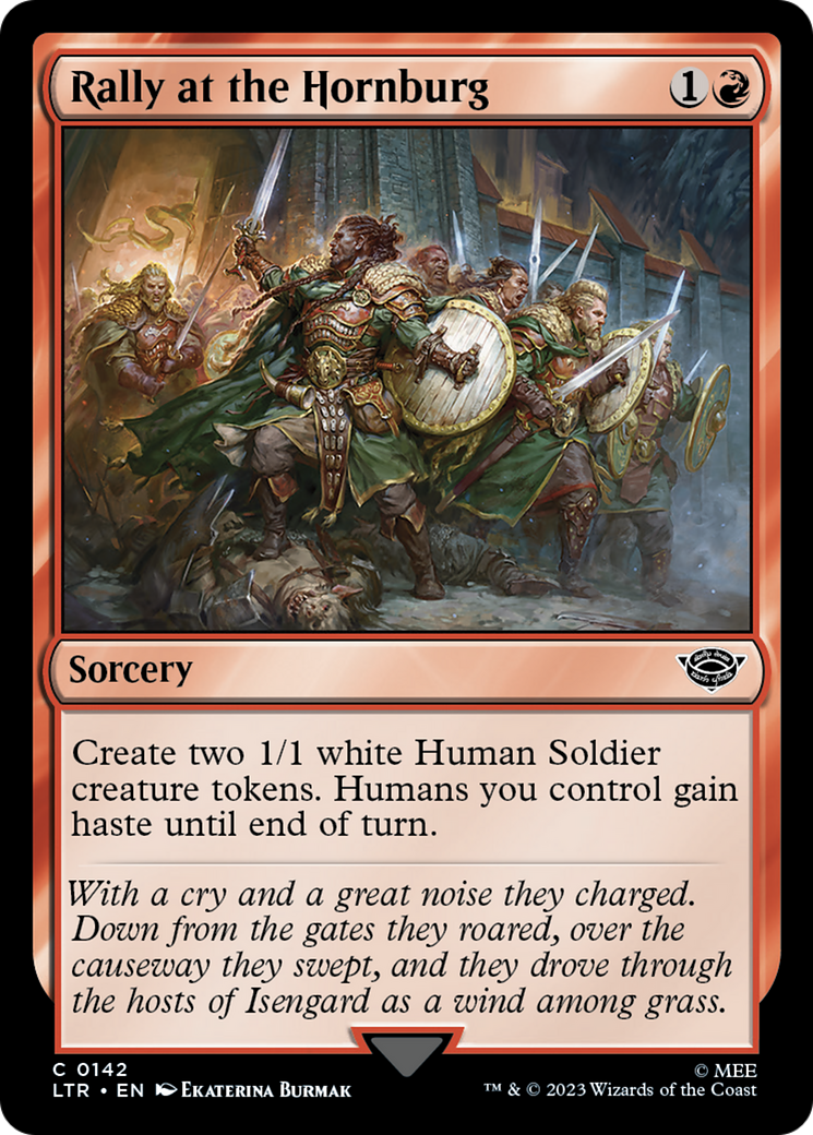 Rally at the Hornburg (LTR-142) [The Lord of the Rings: Tales of Middle-earth] MTG Single Wizards of the Coast