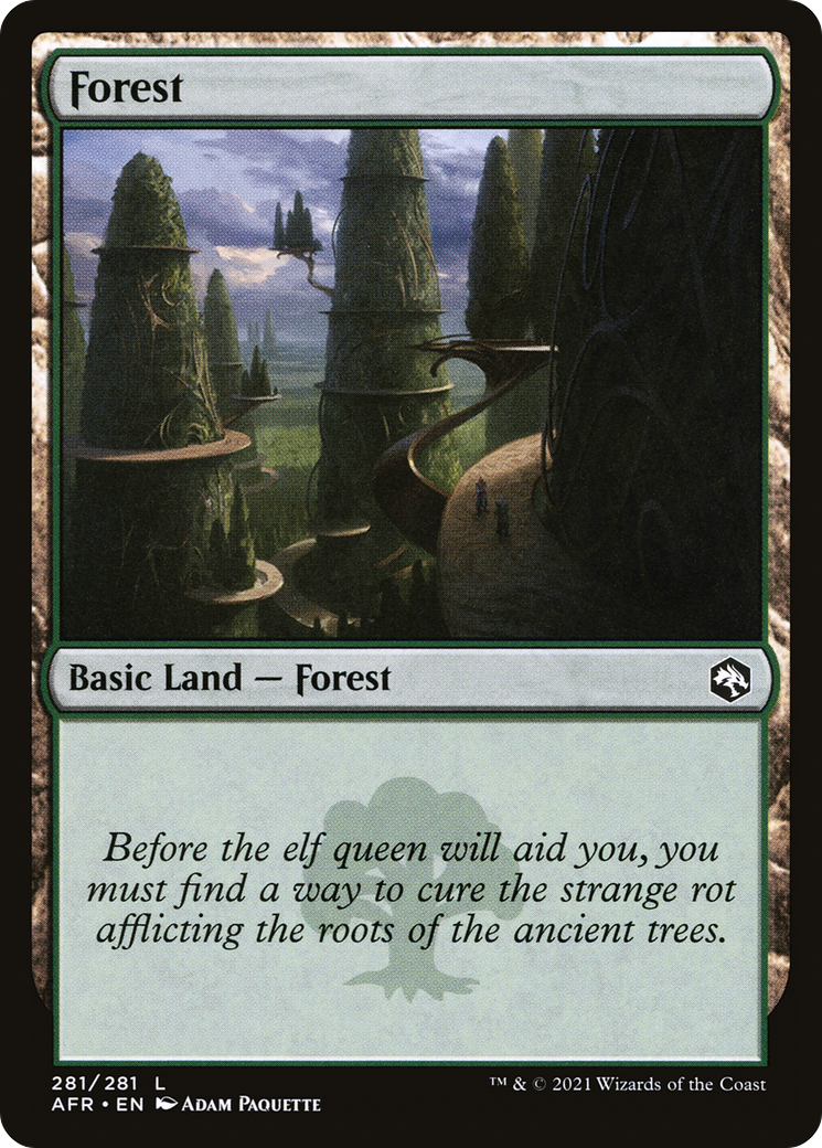 Forest (AFR-281) [Adventures in the Forgotten Realms] Foil MTG Single Wizards of the Coast