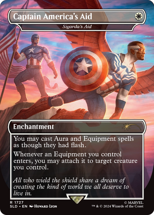 Captain America's Aid - Sigarda's Aid (SLD-1727) [Secret Lair Drop] (Borderless) MTG Single Wizards of the Coast