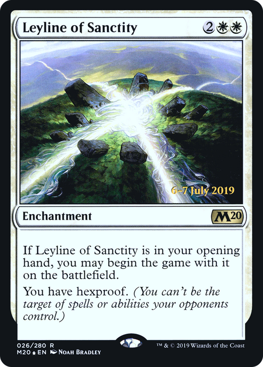Leyline of Sanctity (PRE-026) [Core Set 2020 Promos] Foil MTG Single Wizards of the Coast