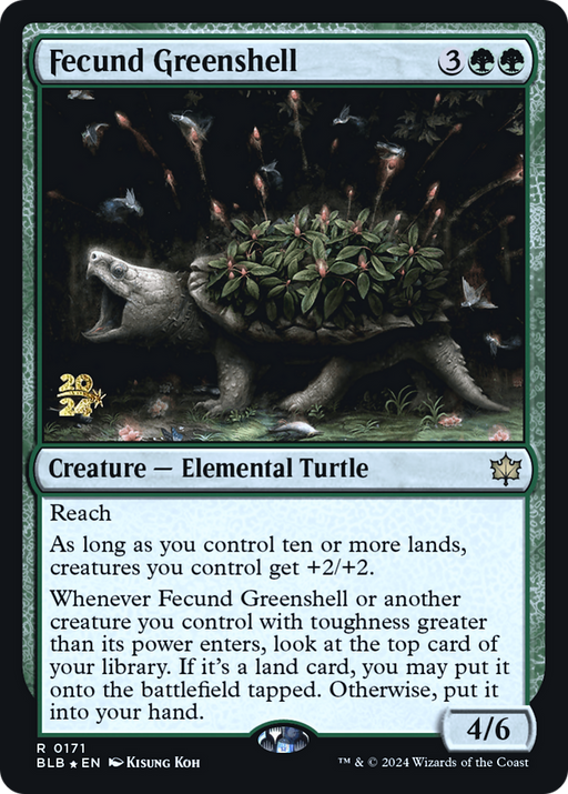 Fecund Greenshell (PRE-171) [Bloomburrow Promos] Foil MTG Single Wizards of the Coast