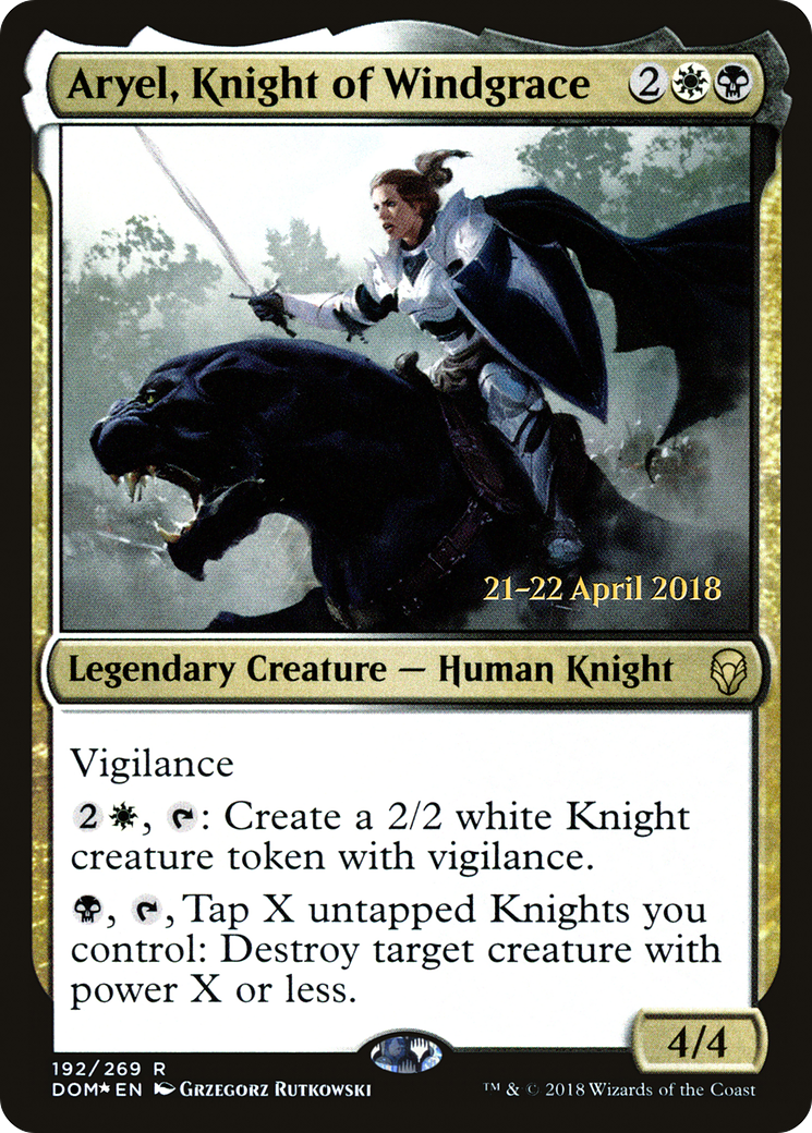 Aryel, Knight of Windgrace (PRE-192) [Dominaria Promos] Foil MTG Single Wizards of the Coast
