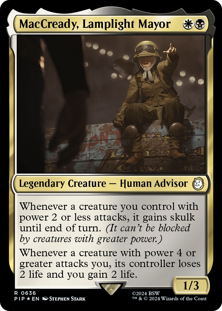 MacCready, Lamplight Mayor (Surge Foil) (PIP-636) [Fallout] Foil MTG Single Wizards of the Coast