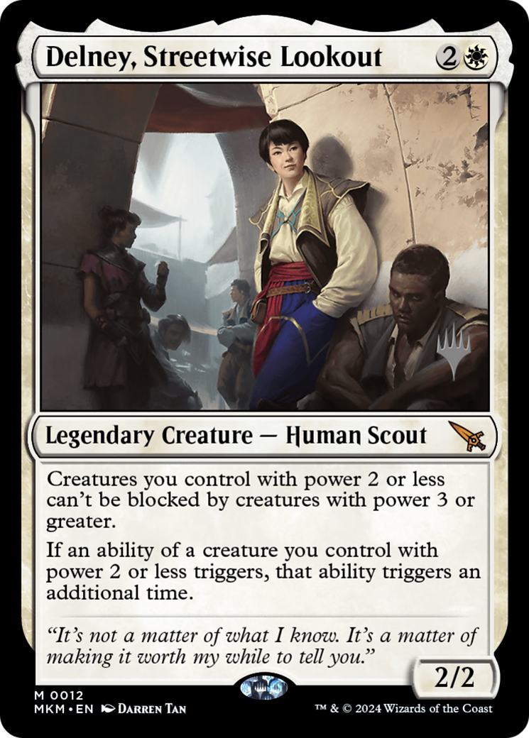 Delney, Streetwise Lookout (PPMKM-012) [Murders at Karlov Manor Promos] MTG Single Wizards of the Coast