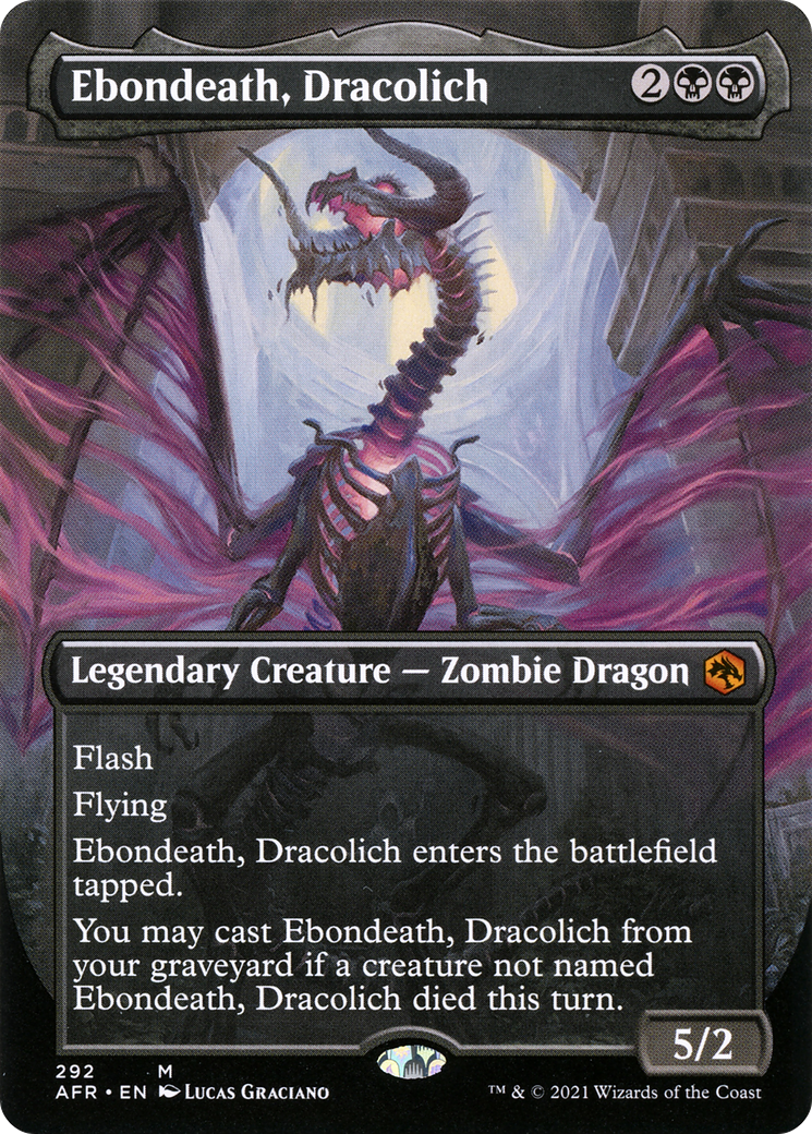 Ebondeath, Dracolich (AFR-292) [Adventures in the Forgotten Realms] (Borderless) Foil MTG Single Wizards of the Coast