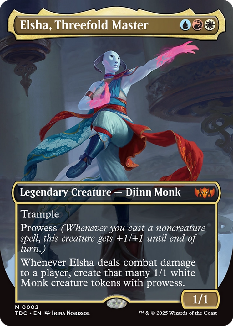 Elsha, Threefold Master (TDC-002) [Commander: Tarkir: Dragonstorm] (Borderless) MTG Single Wizards of the Coast