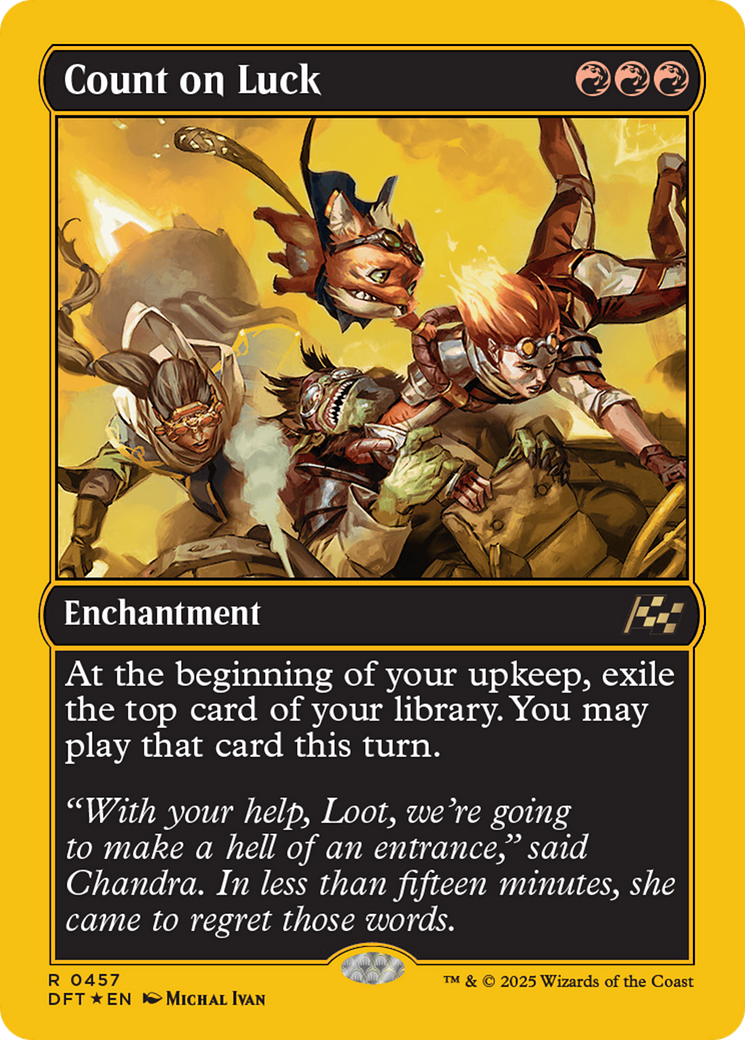 Count on Luck (First-Place Foil) (DFT-457) [Aetherdrift] Foil MTG Single Wizards of the Coast