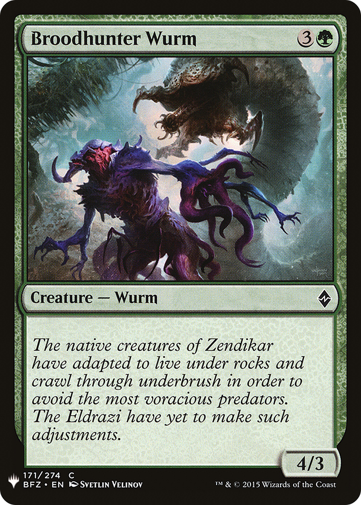 Broodhunter Wurm (LIST-BFZ-171) [Mystery Booster] The List MTG Single Wizards of the Coast