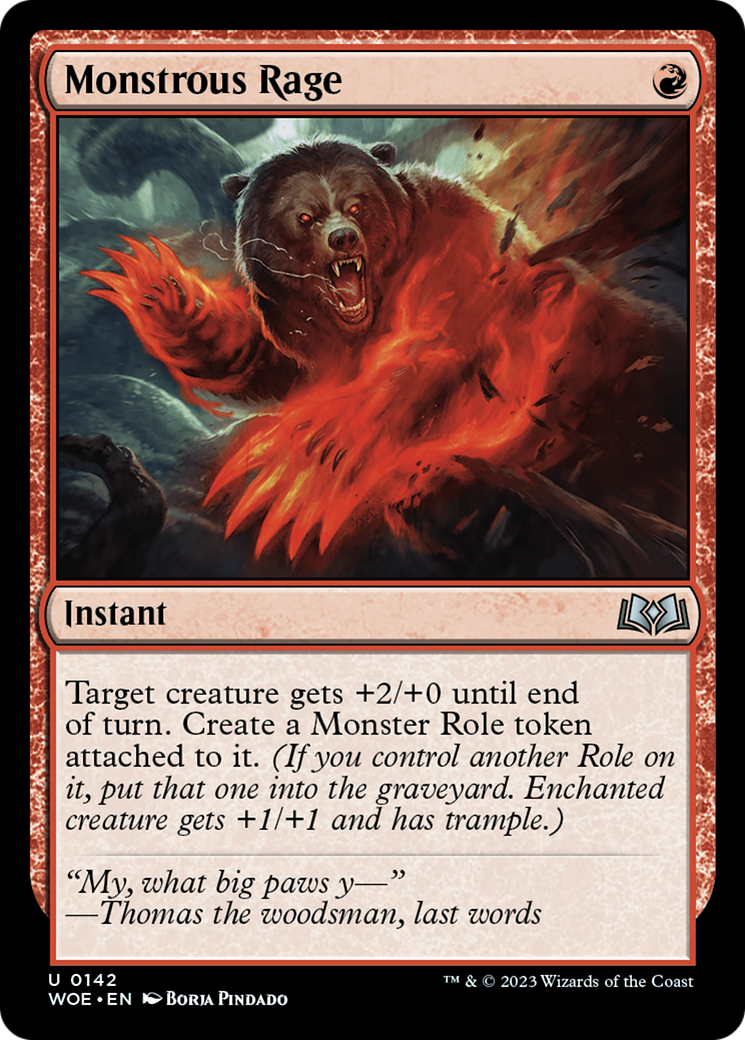 Monstrous Rage (WOE-142) [Wilds of Eldraine] MTG Single Wizards of the Coast