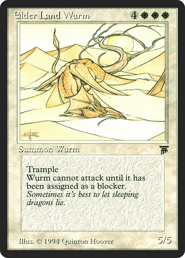 Elder Land Wurm (LEG-) [Oldschool] Legends MTG Single Wizards of the Coast