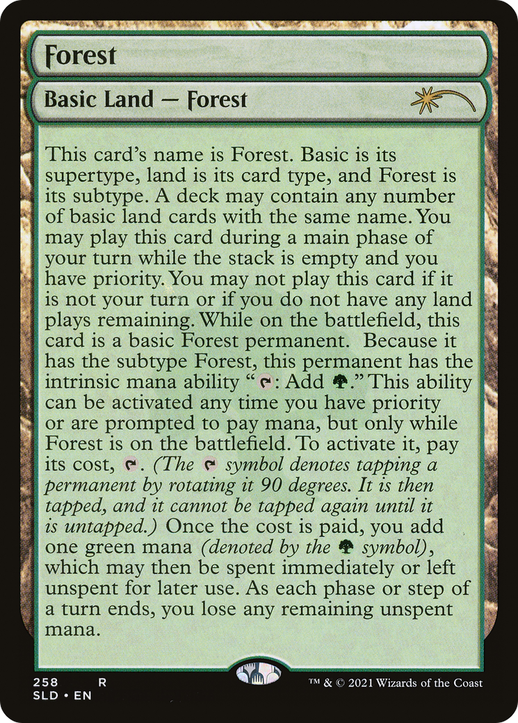 Forest (258) (Full-Text Lands) (SLD-258) [Secret Lair] Drop Foil MTG Single Wizards of the Coast