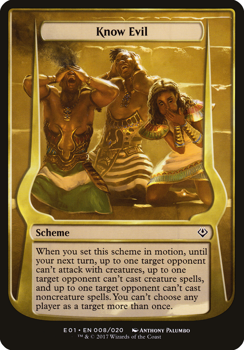 Know Evil (Archenemy: Nicol Bolas) (OVER-008) [Archenemy: Nicol Bolas Schemes] MTG Single Wizards of the Coast