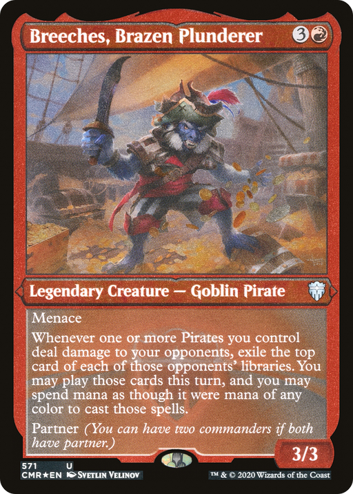 Breeches, Brazen Plunderer (Foil Etched) (CMR-571) [Commander Legends] Foil MTG Single Wizards of the Coast