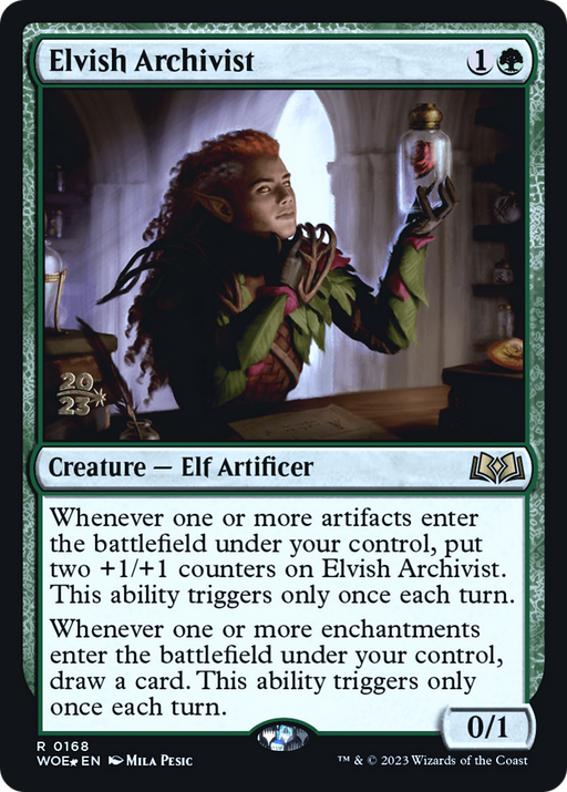 Elvish Archivist (PRE-168) [Wilds of Eldraine Promos] Foil MTG Single Wizards of the Coast