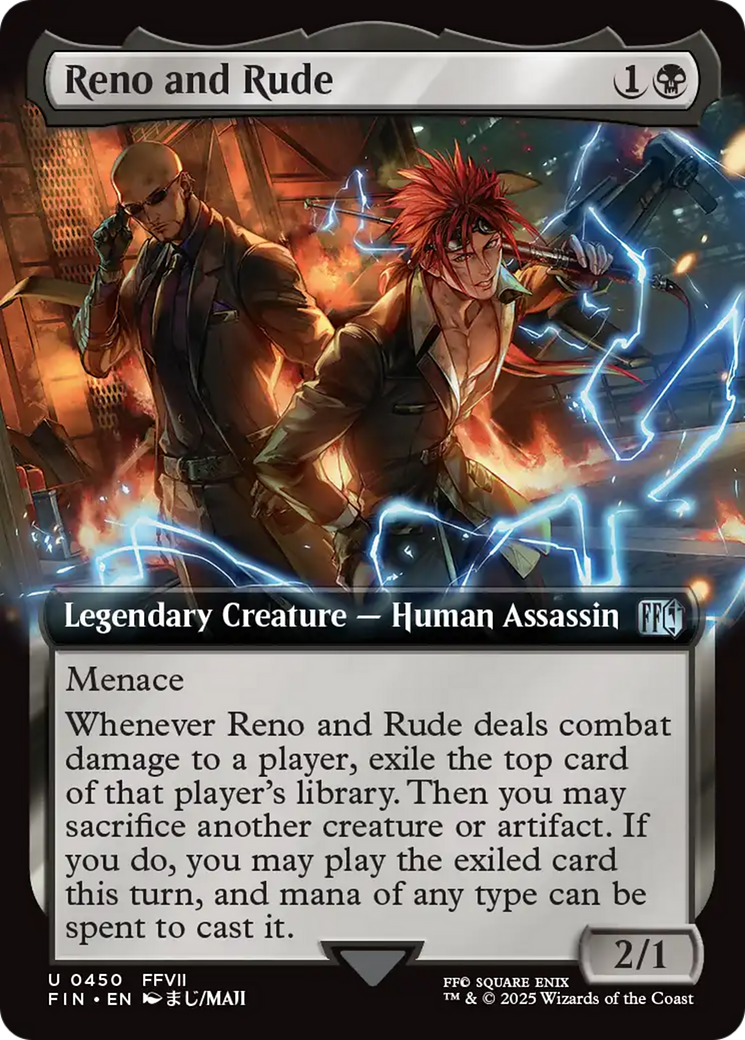 Reno and Rude (FIN-450) [FINAL FANTASY] (Extended Art) Foil MTG Single Wizards of the Coast