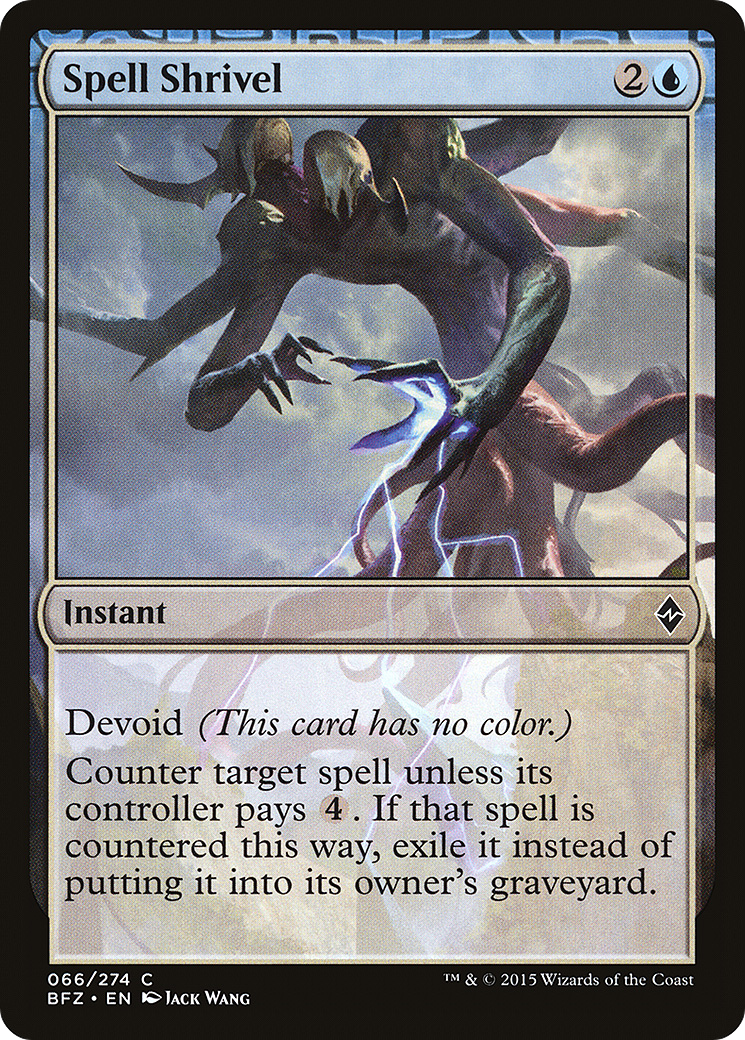 Spell Shrivel (BFZ-066) [Battle for Zendikar] MTG Single Wizards of the Coast